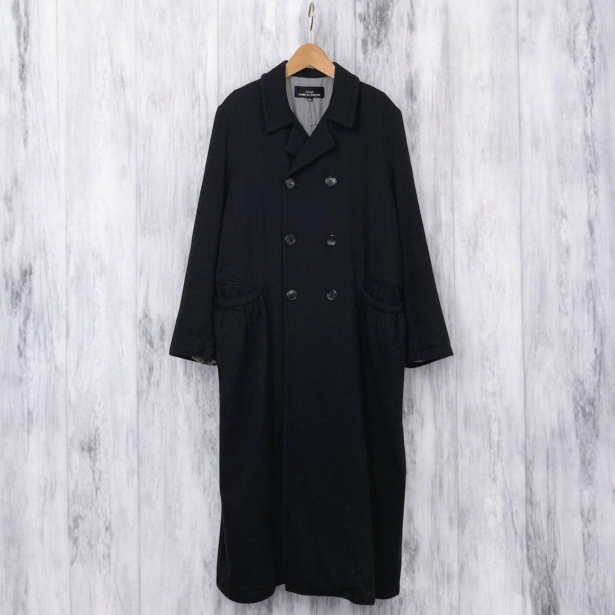 Comme des Garçons 2003 Wool Long Coat Junya Watanabe for Comme des Garcons 2003 Frayed Hem Coat