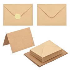 20Pack Light Brown 5x7 Envelopes, A7 Envelopes with Cards Stickers