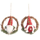  2pcs Weihnachtsknnom Kranz Weihnachtsbaum Hanging Rattan Kränze Vordertür