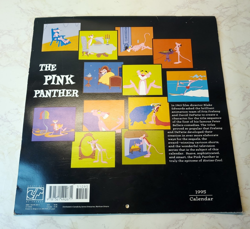 Calendario Pantera Rosa Vintage 1995 | Animación de dibujos animados Arte Bélgica Hacer - Imagen 2 de 4