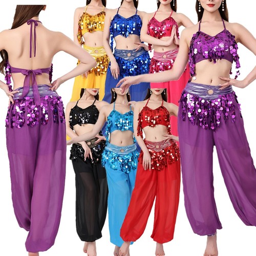 Womens 2-piece Samba Set Backless Dancewear Dance Outfits Lace-up Tassel Stage - Picture 2 of 96