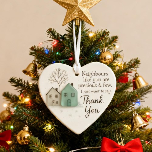 Thank You Neighbours, Heart-Shaped Sea Glass Neighbor Christmas Ornaments 2025 - Picture 6 of 11