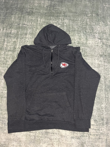 Antigua Unisex Sweatshirt 3XL Grey Kansas City Chiefs 1/4 Zip Hoodie NFL Fan