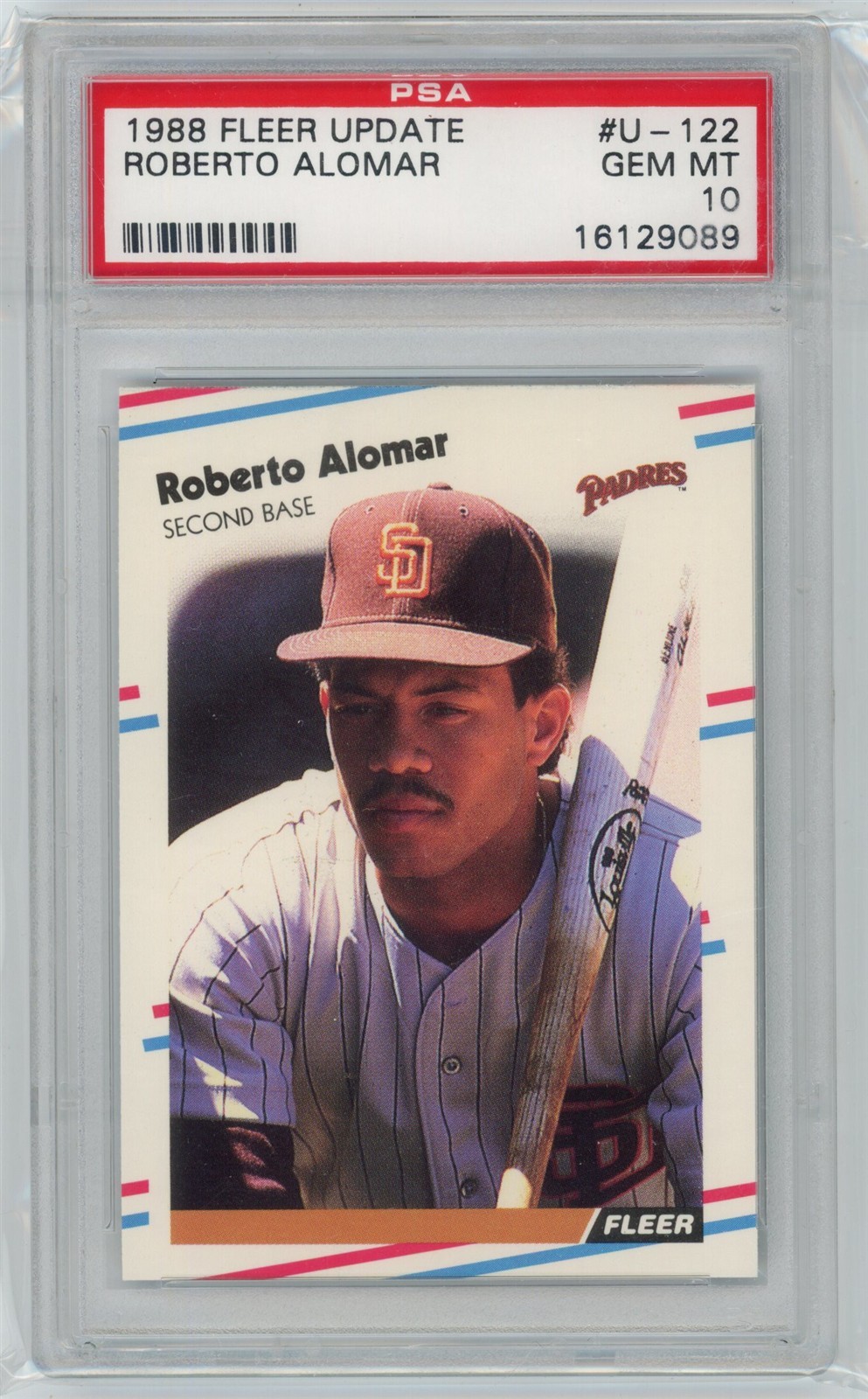 1988 Fleer Update ROBERTO ALOMAR #U122 RC Rookie Padres PSA 10 GEM MINT L466