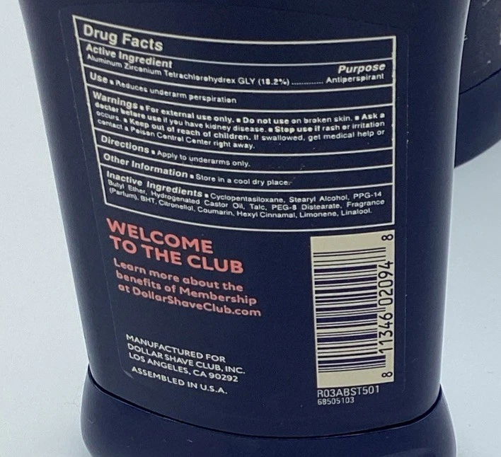 Lot 2 DSC Dollar Shave Club Bergamot And White Musk Stick Antiperspirant NEW - Image 3 of 4