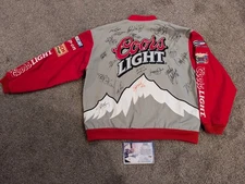 VTG Jeff Hamilton Coors Light Racing Jacket  Size L Signed Richard Petty Nascar