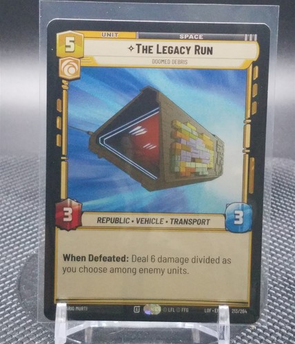 2025 Star Wars Unlimited Legends of the Force Legacy Run 213/284 Legendary