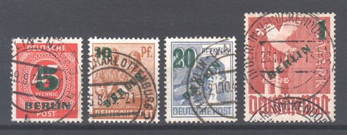 Berlin Nr. 64-67 gestempelt geprüft Schlegel BPP kompletter Satz Grünaufdruck - Bild 1 von 2