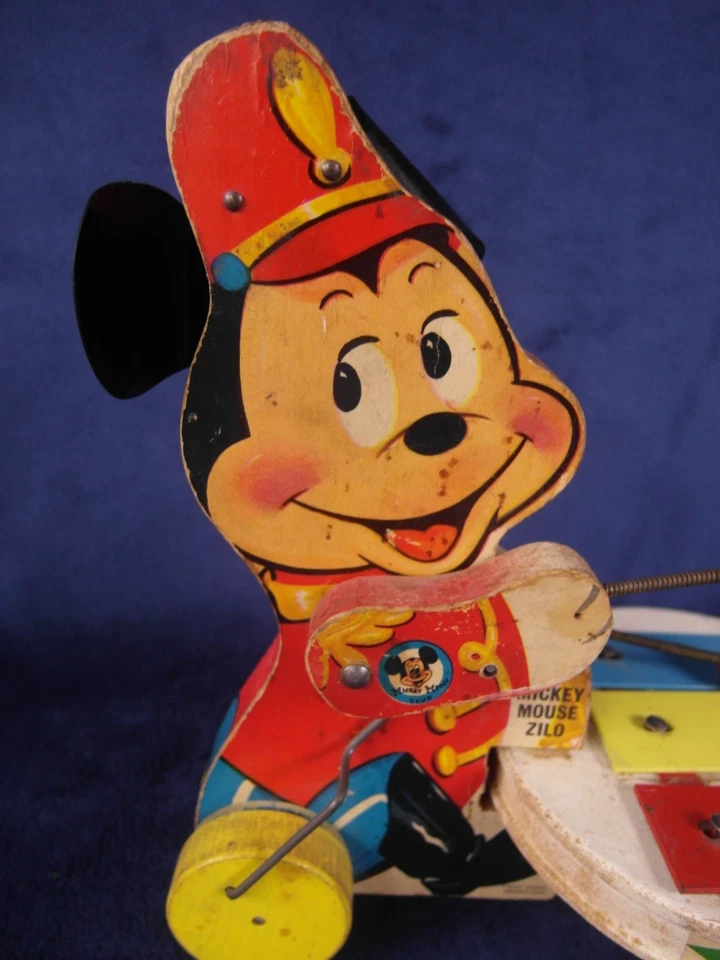 Juguete de madera Disney Mickey Mouse Zilo #714 Fisher Price 1963 RARO Foto 2 de 4