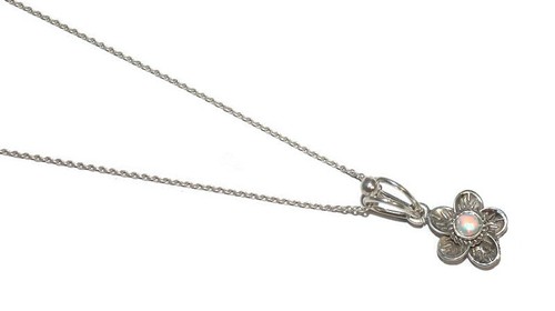 sterling silver fire opal pendant silver girly jewelry Christmas gift for her - Picture 7 of 10
