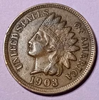 ■ 1903 INDIAN PENNY ONE CENT ☐ XF