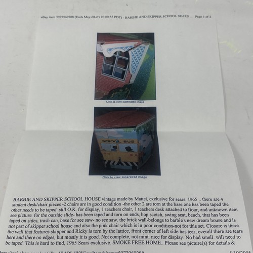 Vintage Mattel Barbie And Skipper School Playset 1965 Damaged Read - Picture 22 of 22