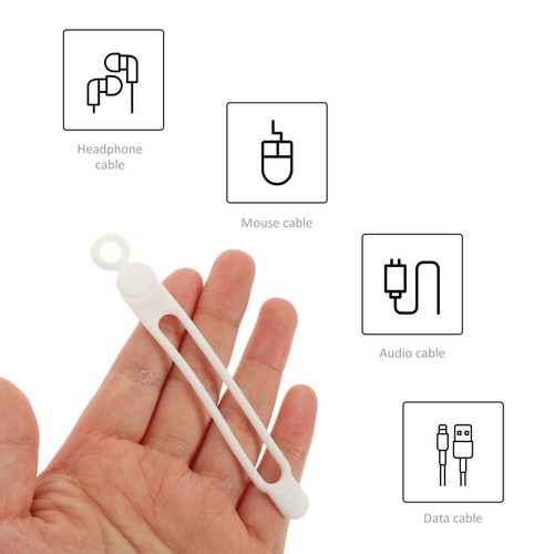 16 Pcs Wire Handler Ties Travel Silicone Cable Straps Cord Organizer - Afbeelding 8 van 12