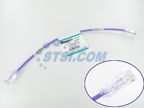 Cable de conexión de red Panduit UTP28SP1VL Cat6 28awg, 1 pie violeta ~ STSI - Imagen 1 de 4