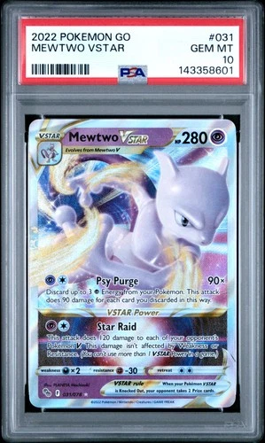 2022 Pokemon Go #031 Mewtwo Vstar PSA 10