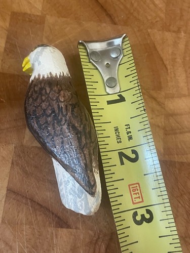 Folk Art Signed Hand Carved Wood Eagle and Pheasant Pins - Picture 9 of 12