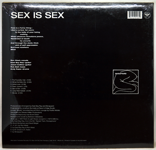 SKRAPYARD ~ Sex Is Sex ~ Original 1991 LP ~ UNOPENED / Still Sealed VINYL - Picture 2 of 3