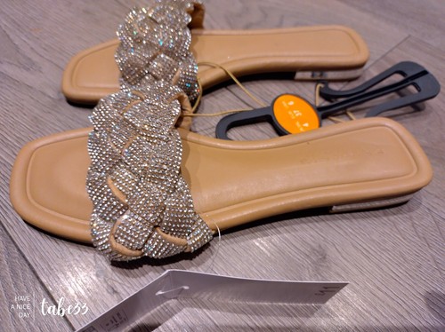 Primark Damen Diamanté geflochtenes Pantolett Slipper Sandale Sommer Slider Größe 3 4 5 6 7 8 - Bild 3 von 11