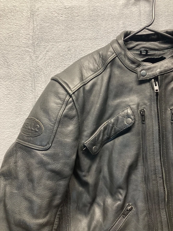 Chaqueta de cuero Bell Motorcycle Racing Safety Gear ventilada y acolchada talla 46 Foto 2 de 4