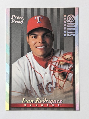 1997 Donruss Studio Silver Press Proof /1500 Ivan Rodriguez #108 HOF