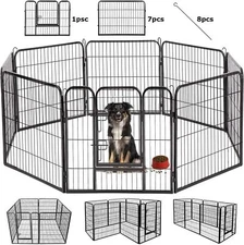 Dog Playpen 40'' 8 Panel Heavy Duty Pet Playpen Dog Exercise Pen Cat Fence