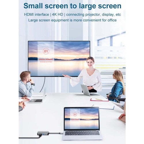 Type-C / USB-C to HDMI & USB & PD 3.0 & VGA 4 in 1 Extension Converter Adapter - Picture 5 of 12