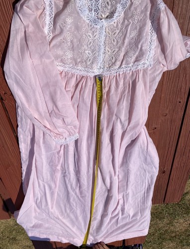 Vintage Christian Dior Salmon Pink Cotton Blend Lace Nightgown Medium - Picture 23 of 24