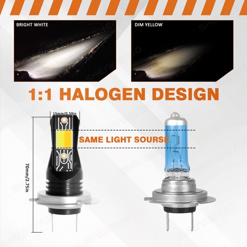 For Mercedes C Class W204 White&Yellow LED Headlight 2007-2014 H7 LED Light Bulb - Picture 8 of 11