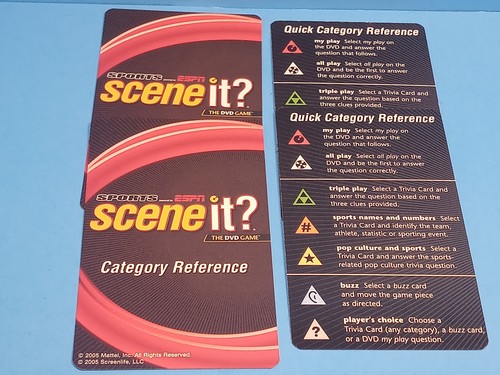 Scene It Game Replacement Buzz Card Sets & Category Reference Cards You Pick - Picture 46 of 49