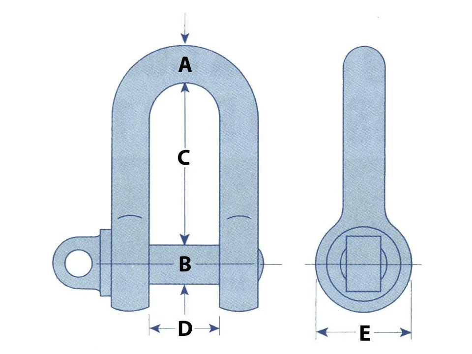 19 Ton Self Colour Small Dee Shackle With 57MM Screw Pin To BS3032 - 2.1/4" D - Image 2 of 2