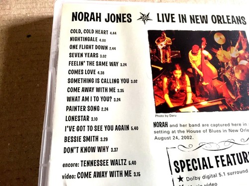 Norah Jones - Live In New Orleans - 2002 Live Concert - PAL DVD - Picture 5 of 6