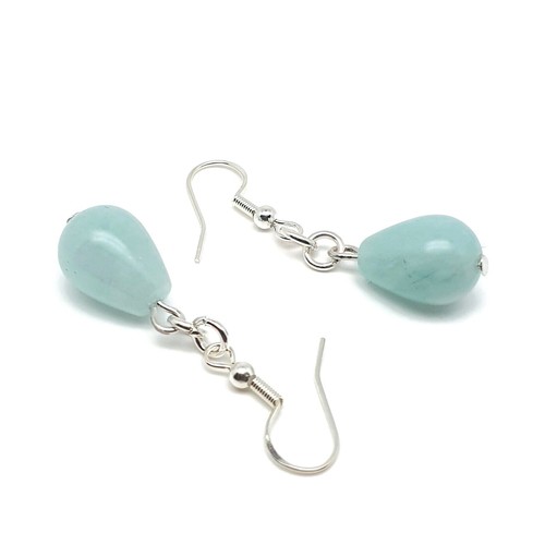 Earrings Small Teardrop Crystal Dangle Drop Gemstone Boho Sterling Silver Hooks - Picture 50 of 130