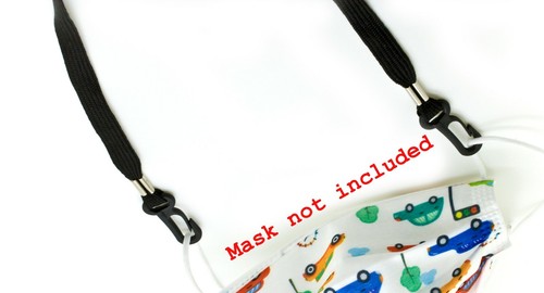3/8" Black Double Hook Breakaway ID Neck Lanyards with Plastic J Hook for Mask - Photo 9/10