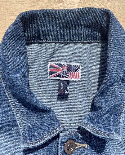 PSYCHO BUNNY Parvin Denim Jacket Pocket Classic Button Down Men's Blue SIZE XL - Picture 4 of 5