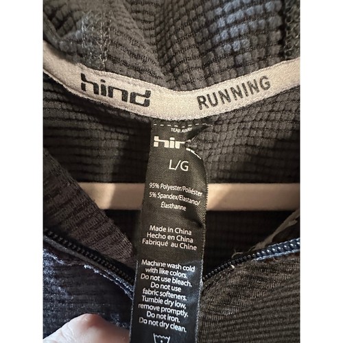 Hind Running Jacket Full Zip Lightweight Athletic Gray Black L - Picture 2 of 4