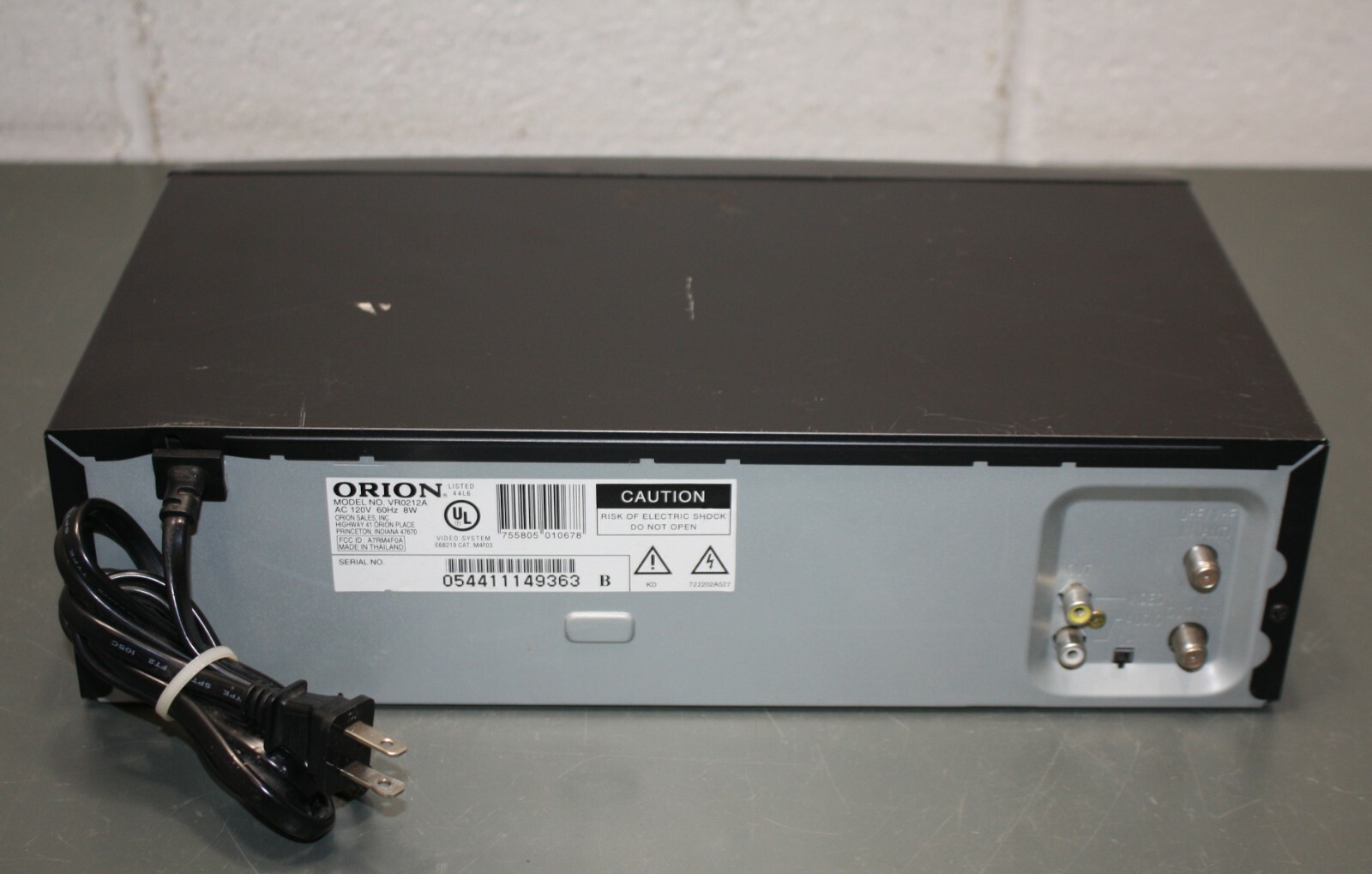 NO REMOTE Orion VHS Player VR0212A, RF & RCA Inputs / Outputs, VCR eBay