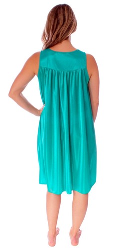 YM Womens Sexy Silky Sleeveless Nightgown with Embroidery Lace Floral Design 24N - Picture 25 of 41