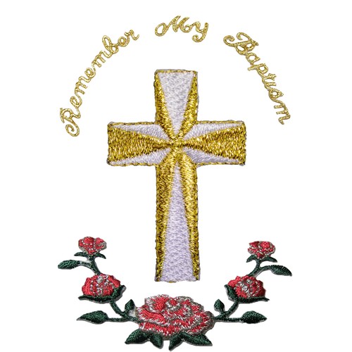 Bebé Niño Pequeño Bautizo Bautismo Dedicación Blanco BIB Bordado Cruz Flor - Imagen 5 de 14