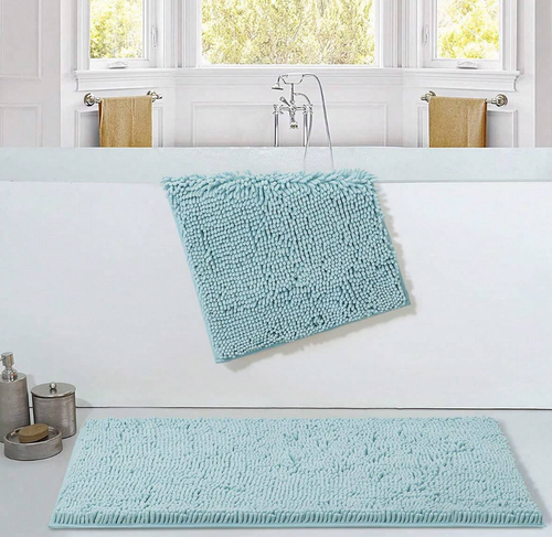 Chenille Bathroom Mats With Non-Slip Backing Machine Washable Durable Bath Rugs - Picture 45 of 62
