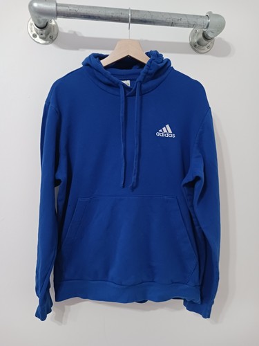 Adidas Hoodie Herren Größe L Blau Langarm Kordelzug Baumwolle