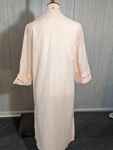 Women's Large Vintage Lyre Bird Tianjim China Hand Embroidered Peach Dress Robe - Picture 5 of 10