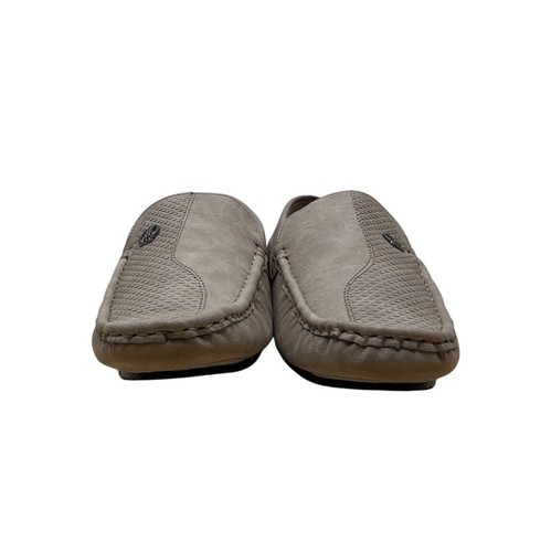 Bruno Marc Mens Beige Faux Leather Silver Accent Slip-On Flat Loafers Sz 9 - New - Picture 14 of 24