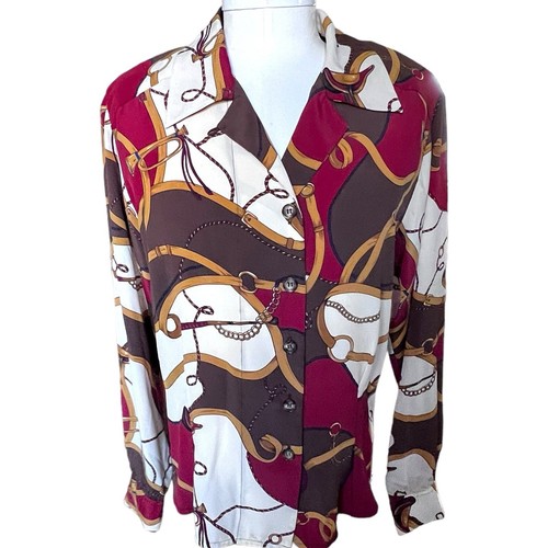 JH Collectibles Blouse Top Equestrian Hunting Riding Western Cowgirl Women Sz 8 - Picture 10 of 16