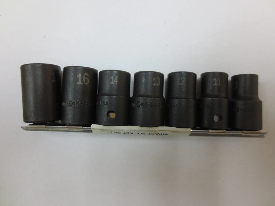 SK IS1207M, 7 pc., 1/2" drive, 12 Point, Impact Rated Metric Socket Set- USA! - Image 2 of 4