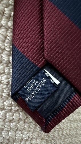 Lands End Boys Tie Navy Maroon Adjustable Neck Strap Ribbed Hook Pre-tied - Picture 5 of 6
