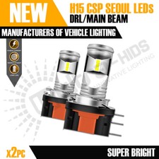 H15 High beam Drl CSP Seoul 6 Chip LED Headlight Bulb Canbus Error Free White