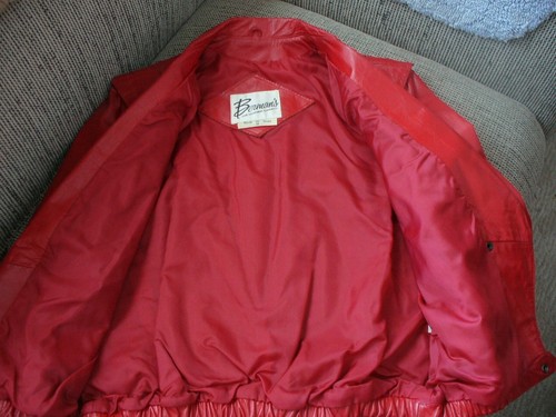 in Berman's donna mediamente vintage pelle da Giacca rossa usata Pwqn4CagxE