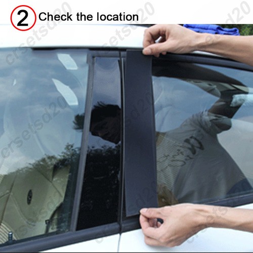 For Subaru XV 2011-2017 PC Sticker Black Window Door Pillars Post Cover Trim - Picture 9 of 11