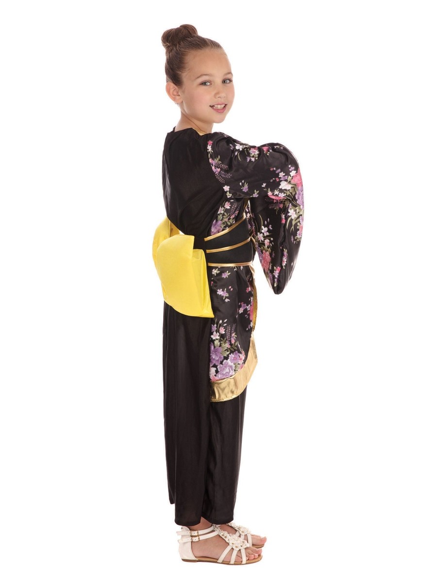 Atosa Geisha Mädchen Kostüm Größe 116 – Grün/rot Mit Goldfarbenen Details, Für Kinder 5-6 Jahre