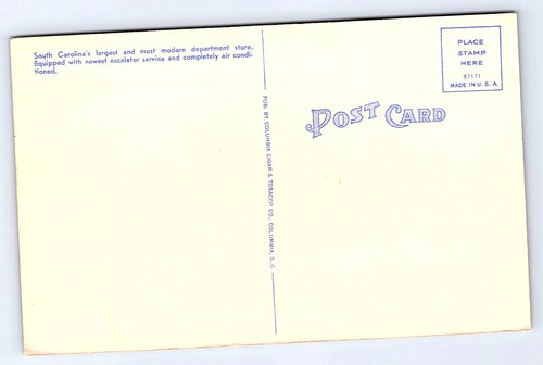 Belk's Department Store Columbia South Carolina Postcard B645 - Picture 2 of 2